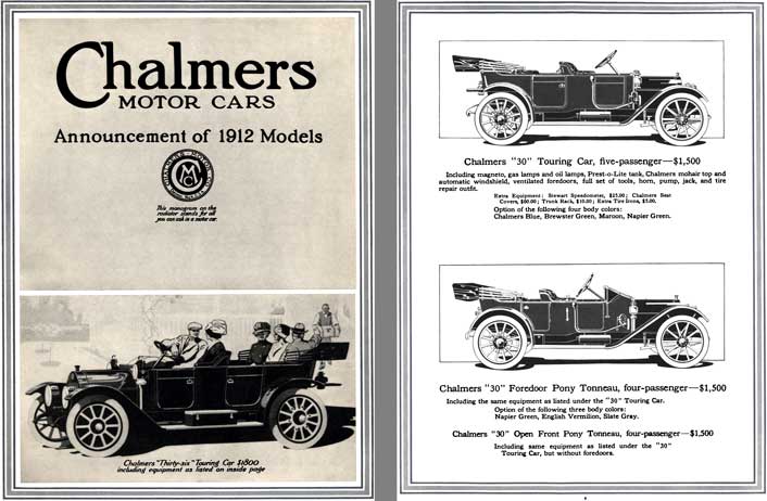 1912 Chalmers Motor Cars advertisement
