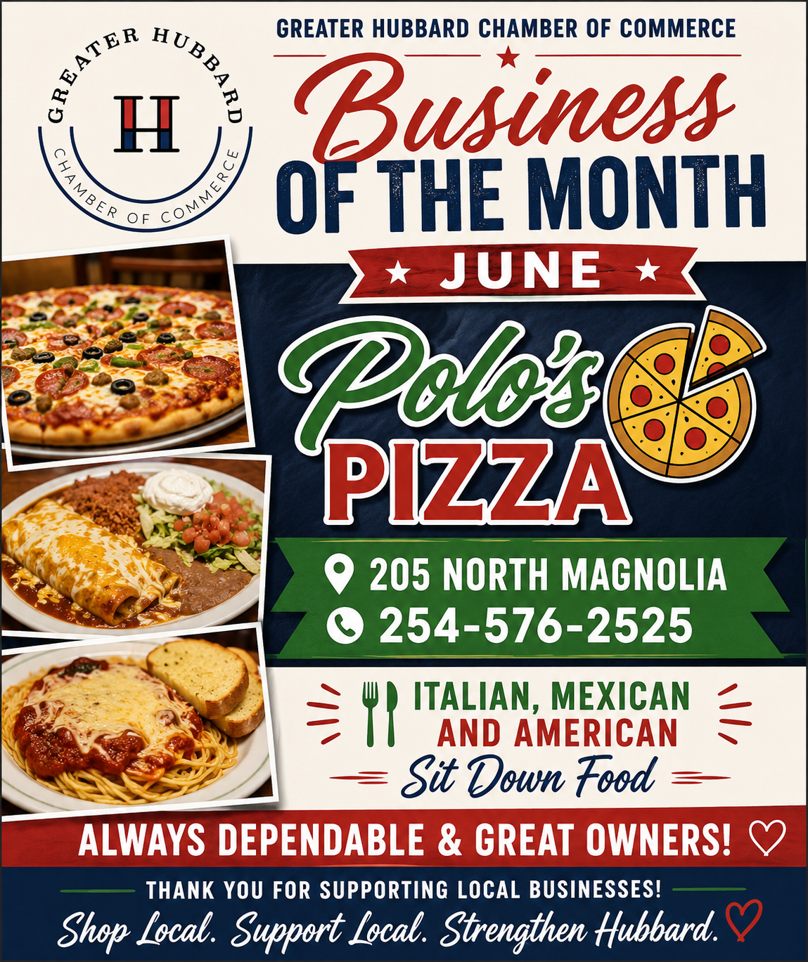 June 2026 Spotlight — Polo's Pizza, Hubbard TX